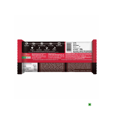 An image of a RiteBite Max Protein Ultimate Choco Berry Bar 100g - Pack of 1 on a white background.