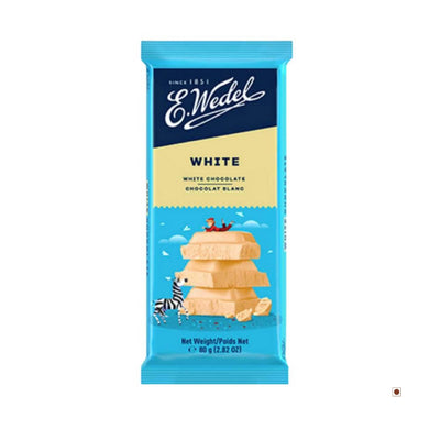 A Wedel White Chocolate Bar 80g on a white background.