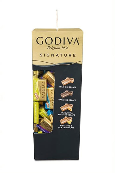 A box of Godiva Signature Tower Naps 450g on a white background.