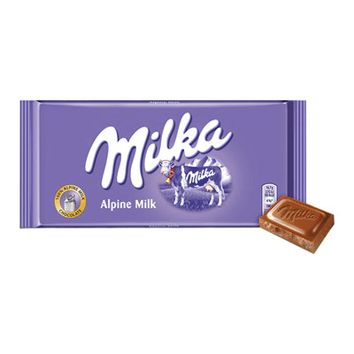 Germany's famous Milka Alpine Milk Bar 100g made with alpine milk.