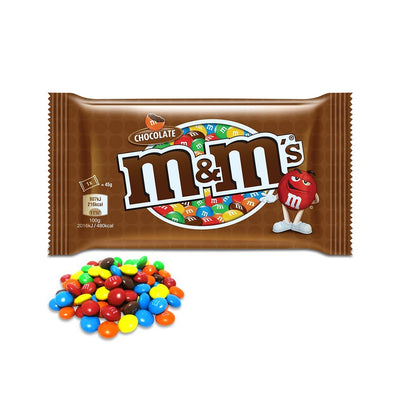 M&M's Choco Single 45g bar with M&M's candy.