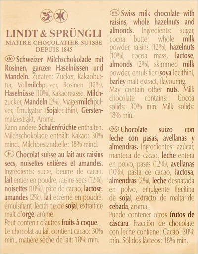 Lindt's chocolate recipe, Lindt Gold Tab Milk with Hazelnuts 300g.