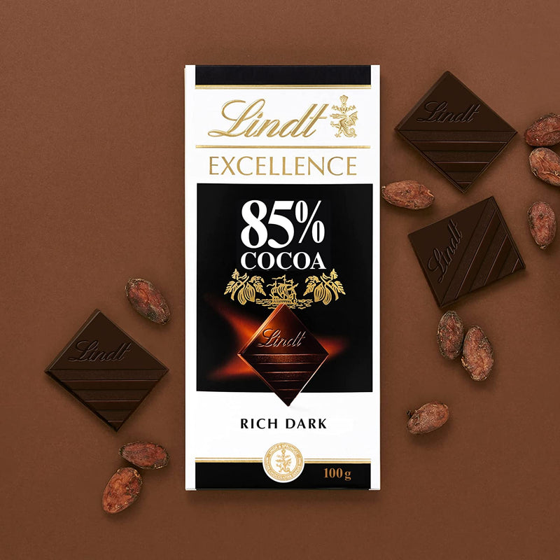 Lindt Excellence 85% Cocoa Bar 100g.