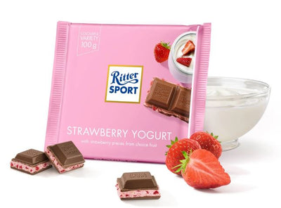 Ritter Sport strawberry yogurt.