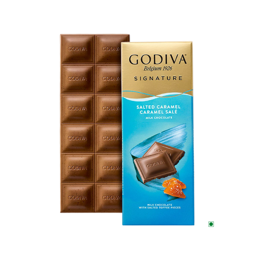 Godiva Milk Salted Caramel Bar 90g signature chocolate bar.