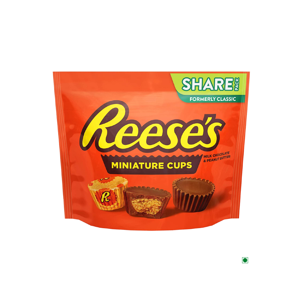 A bag of Hershey's Reese Peanut Butter Cup Bag 298g.