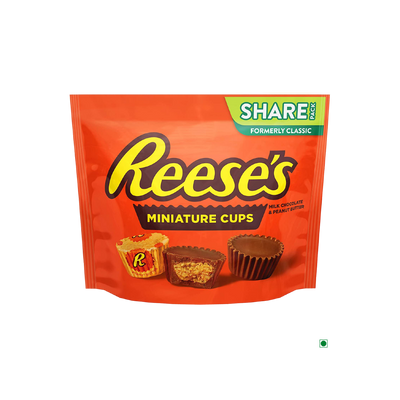 A bag of Hershey's Reese Peanut Butter Cup Bag 298g.