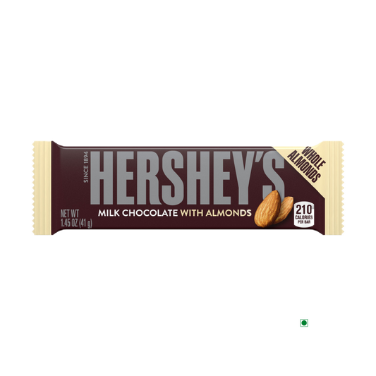 Hershey's Hershey’s Milk Chocolate Bar with Almonds 41g bar.