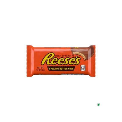 A gluten-free Reese's Peanut Butter Cup 42g on a white background.