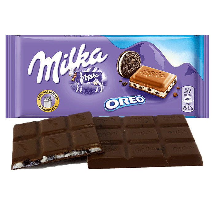 Milka Oreo Milk Chocolate Bar 100g by Milka.