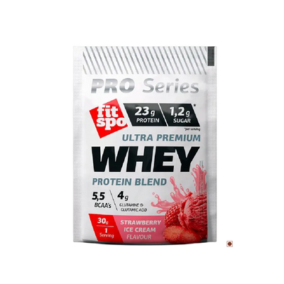 Fitspo Whey Protein Strawberry Ice Cream Sachet 30g ultra premium protein blend.