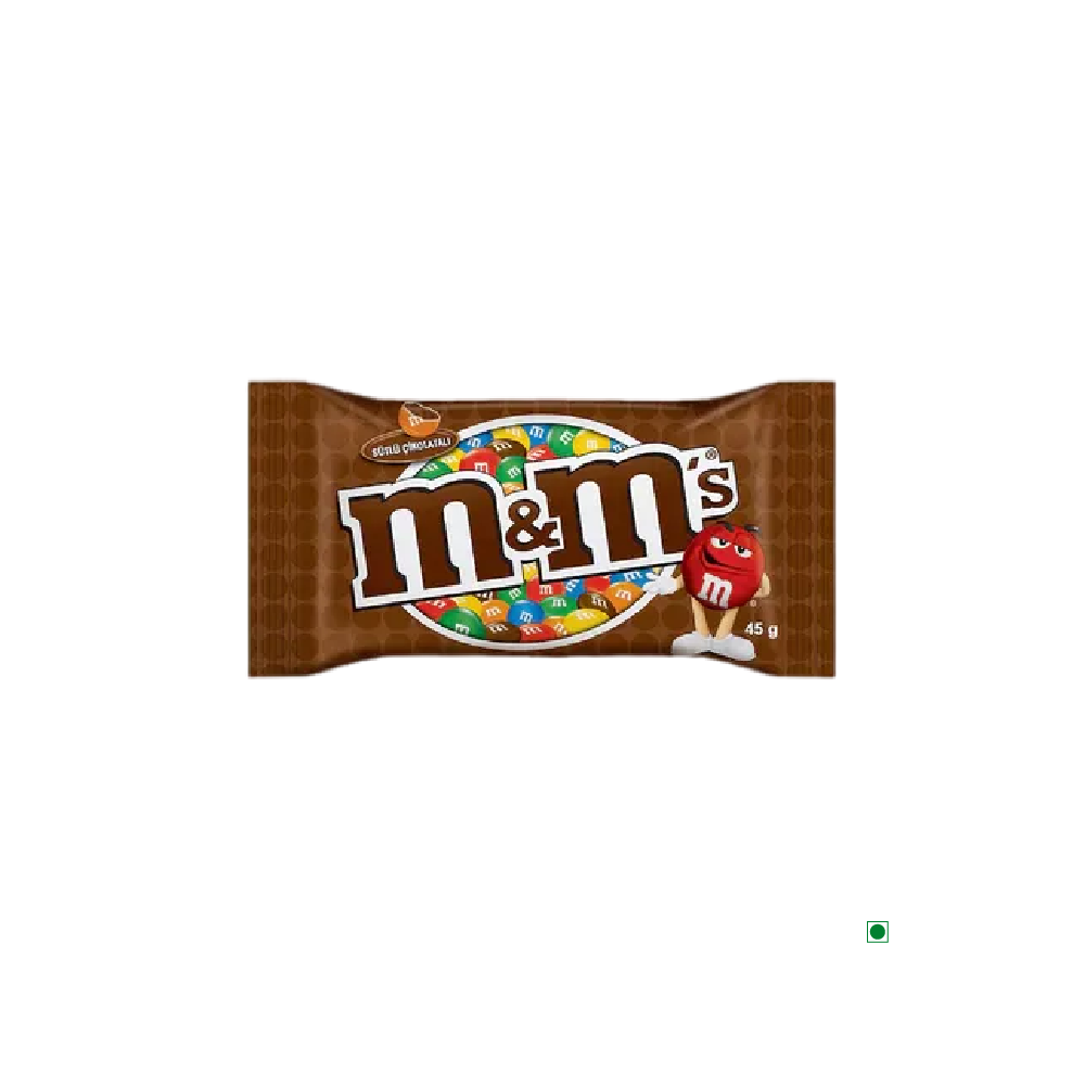 M&M's Choco Single 45g candy bar on a white background.