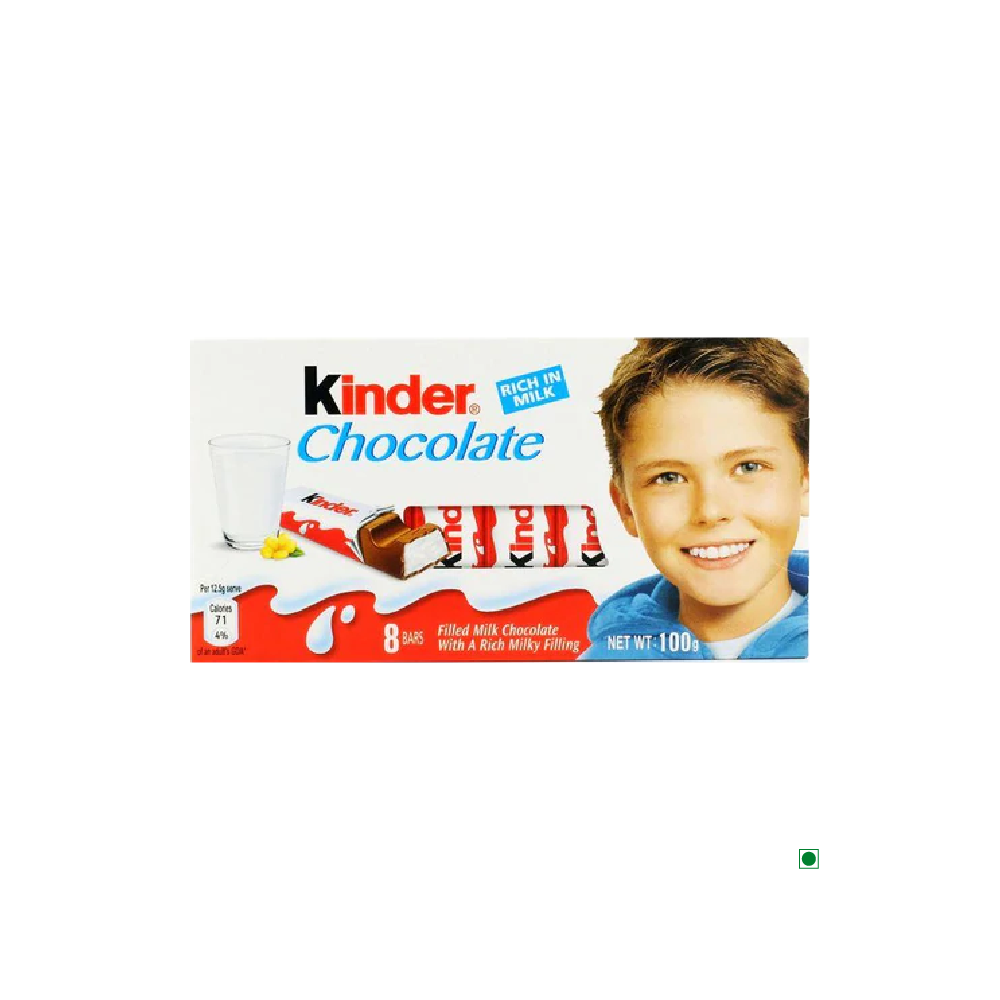 Kinder Chocolate T8 100g bar with a child's face on it.